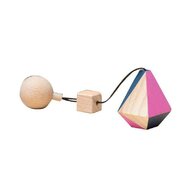 Mobbli - Jucarie din lemn corp geometric poliedru diamant, colorat, pentru carusel / centru de activitati, 