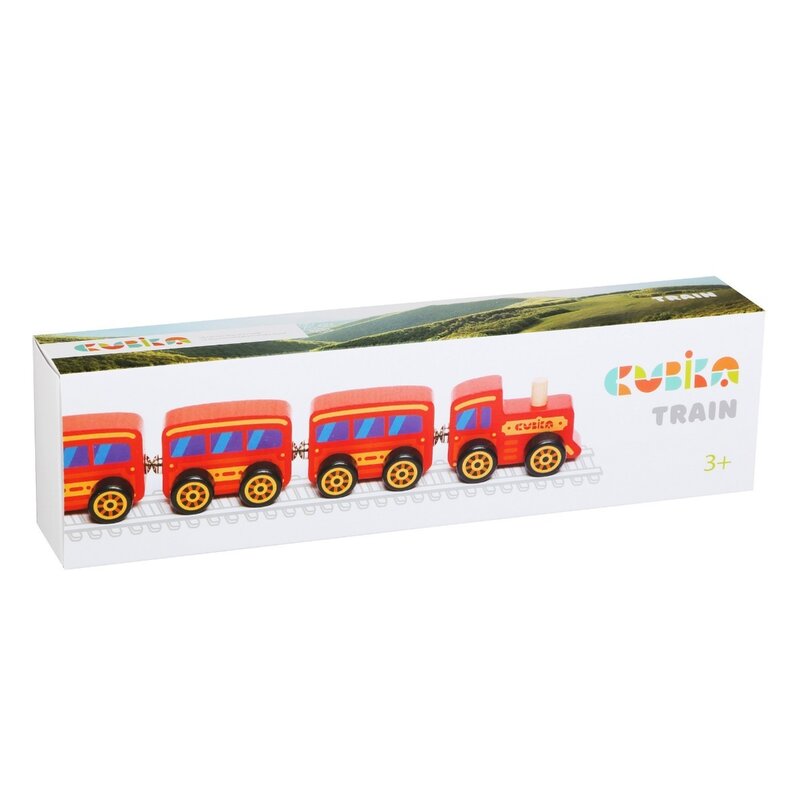 Cubika - Tren din lemn Magnetic