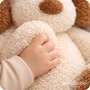 Jucarie din plus senzoriala, Primabobo, Catelus, 36 cm, Cu lumini ce simuleaza respiratia, Senzor pentru plans, Inregistrare vocala, Temporizator, 6 luni+, Bej - 4