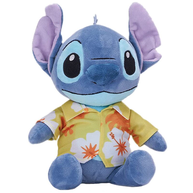 Play by play - jucarie din plus stitch hawaii cu camasa galbena, lilo & stitch, 28 cm
