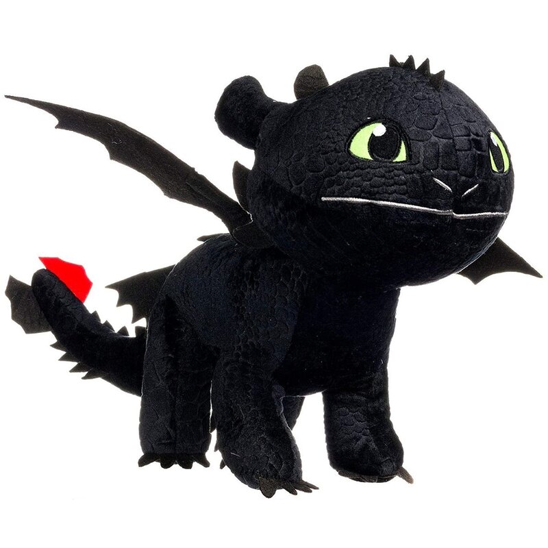 Play by play - jucarie din plus toothless negru, dragons, 40 cm