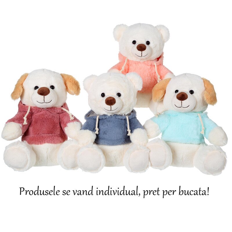 Jucarie din plus ursulet (catelus) cu hanorac 40 cm