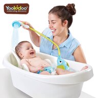Yookidoo - Jucarie Dus portabil pentru bebelusi si copii, in forma de elefant- Bleu, 0-24 luni