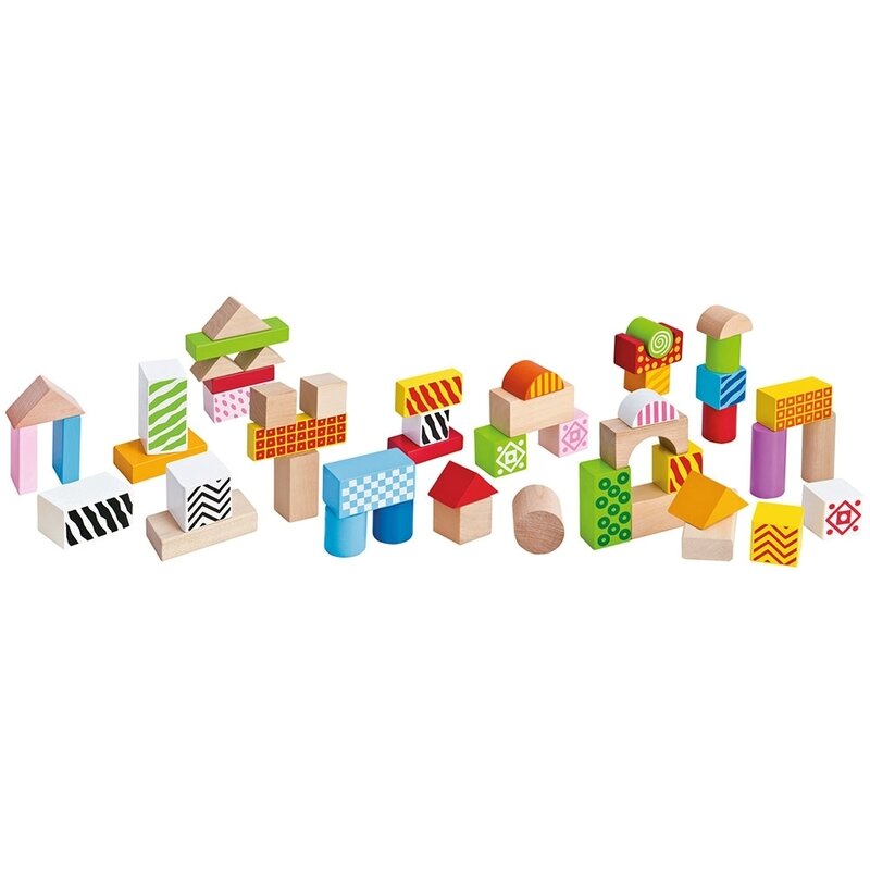 Eichhorn - cuburi wooden blocks in galetusa , 50 piese