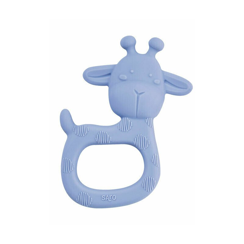 Saro baby - jucarie dentitie petrecerea girafei din silicon, albastru