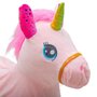 Jucarie gonflabila de plus cu sunete, Baby Mix, In forma de unicorn, Husa moale detasabila, Cu pompa inclusa, Pana la 70 kg, 36 luni+, Pink - 6