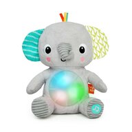 Jucarie muzicala, Bright Starts, Hug-a-bye Baby, Din plus, Model elefant, Lumina intermitenta, Melodii linistitoare, Texturi diverse, Dezvoltare motorie fina, 6 luni+, Multicolor