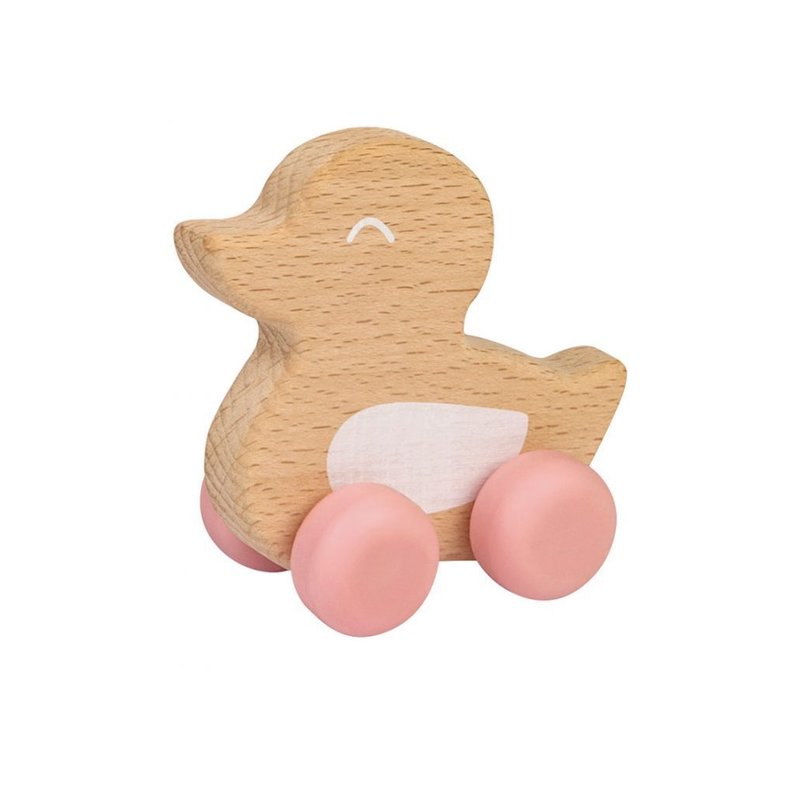 Saro baby - jucarie naturala ducky teether, roz