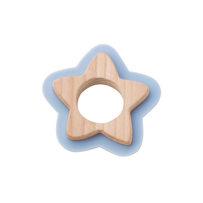 Saro baby - jucarie naturala pentru dentitie star, bleu