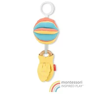 Jucarie pentru agatat, Skip Hop, Discoverosity 3 in 1, Tip Montessori, Tesatura certificata Oeko-Tex si inel din lemn certificat FSC, 0 luni+, 3 moduri de utilizare, Multicolor