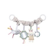 Jucarie pentru scoica, patut si carucior, BabyOno, Texturi multiple, Fosnaitoare, Cu oglinda, 35  x 20 cm, 0 luni+, Multicolor