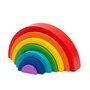 Jucarie pentru stivuire Montessori, Baby Mix, Curcubeu, Stimuleaza abilitatile motorii fine si coordonarea ochi-mana, Din lemn, 7 piese, 36 luni+ - 2