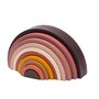 Jucarie pentru stivuire Montessori, Baby Mix, Curcubeu, Stimuleaza abilitatile motorii fine si coordonarea ochi-mana, Din lemn, 7 piese, Brown - 4