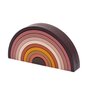 Jucarie pentru stivuire Montessori, Baby Mix, Curcubeu, Stimuleaza abilitatile motorii fine si coordonarea ochi-mana, Din lemn, 7 piese, Brown - 2