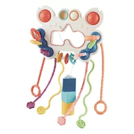 Jucarie senzoriala, Bebe Stars, Butterfly, Cu 5 moduri de utilizare, Cu diverse forme si texturi, Stimuleaza abilitatile motorii fine si creativitatea, 18 luni+, Multicolor