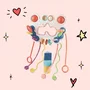 Jucarie senzoriala, Bebe Stars, Butterfly, Cu 5 moduri de utilizare, Cu diverse forme si texturi, Stimuleaza abilitatile motorii fine si creativitatea, 18 luni+, Multicolor - 2