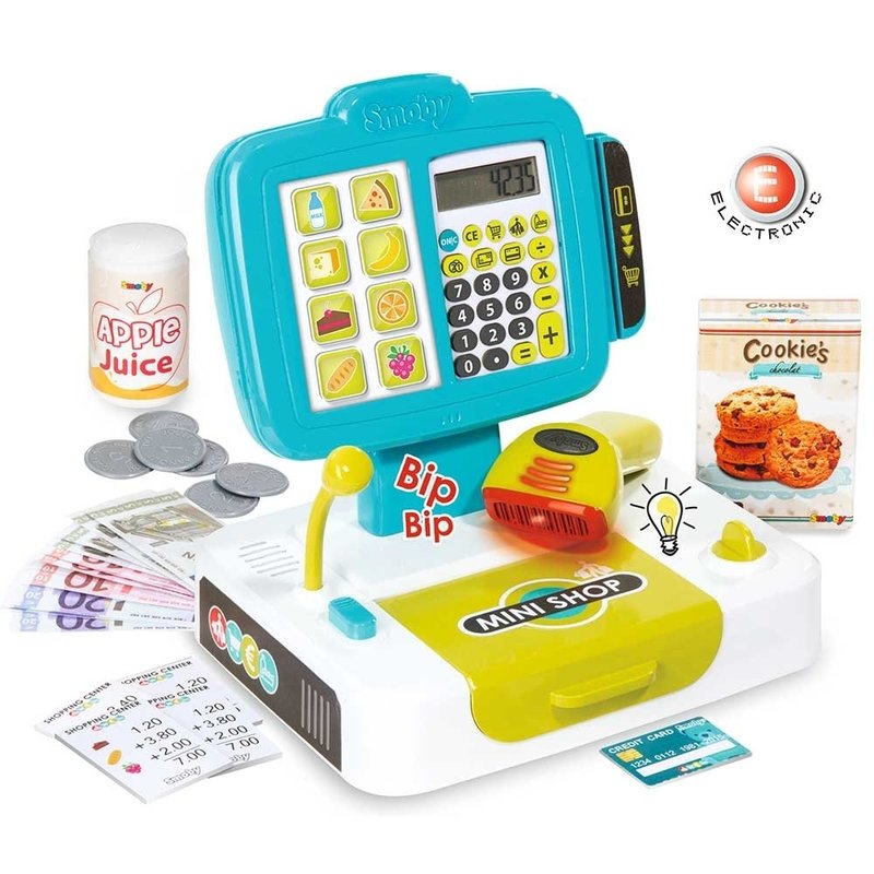 Smoby - Jucarie Casa de marcat Mini Shop albastru cu accesorii