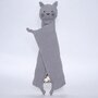 Jucarie textila, New Baby, Baby Cat, Pentru bebelusi, Moale, Din muselina, 100% bumbac,30x30 cm, Grey - 2