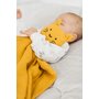 Jucarie textila, New Baby, Baby Cat, Pentru bebelusi, Moale, Din muselina, 100% bumbac,30x30 cm, Mustard - 4