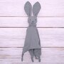 Jucarie textila, New Baby, Baby Rabbit, Pentru bebelusi, Moale, Din muselina, 100% bumbac,30x30 cm, Grey - 2