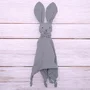 Jucarie textila, New Baby, Baby Rabbit, Pentru bebelusi, Moale, Din muselina, 100% bumbac,30x30 cm, Grey - 2