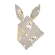 Jucarie textila senzoriala, MimiNu, Moale, Cu doua fete, 30 x 30 cm, Din tesatura minky si bumbac, Materiale certificate Oeko Tex Standard 100, Bedtime story beige