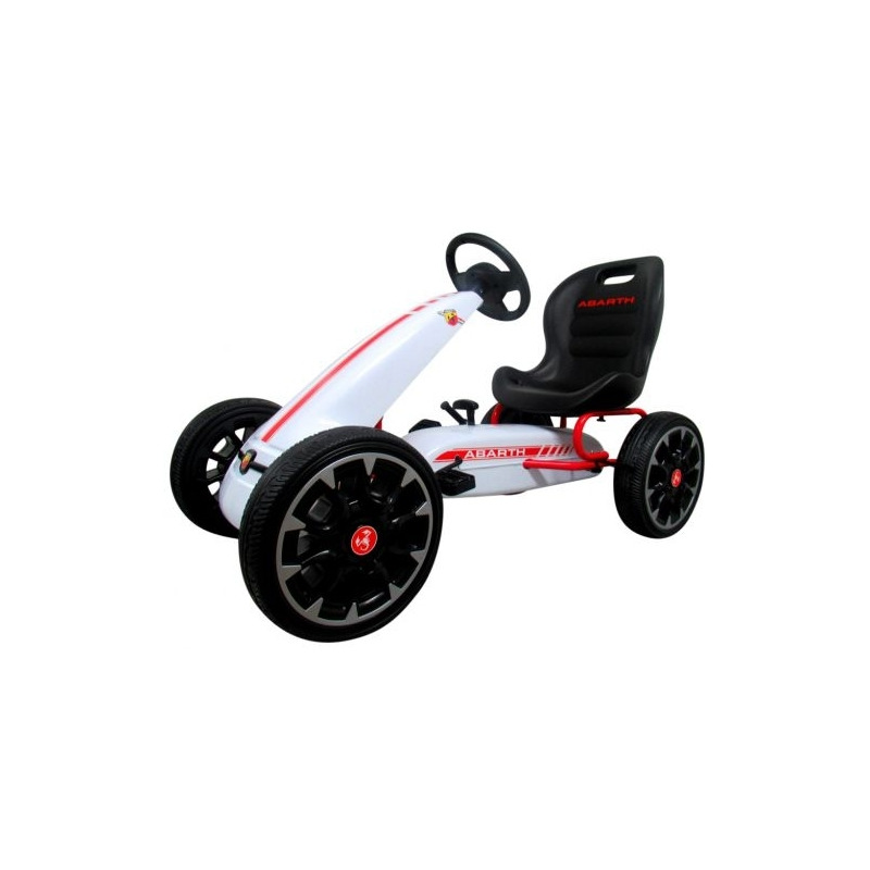 Kart cu pedale abarth, 3-7 ani, roti din spuma eva, g6 r-sport - alb