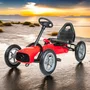 Kart cu pedale, Baby Mix, Go-Buggy, Roti gonflabile, Ergonomic, Scaun jos in stil sport, Volan sport, 5-8 ani, Red - 4