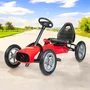 Kart cu pedale, Baby Mix, Go-Buggy, Roti gonflabile, Ergonomic, Scaun jos in stil sport, Volan sport, 5-8 ani, Red - 5