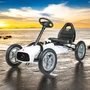 Kart cu pedale, Baby Mix, Go-Buggy, Roti gonflabile, Ergonomic, Scaun jos in stil sport, Volan sport, 5-8 ani, White - 4