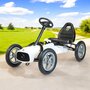 Kart cu pedale, Baby Mix, Go-Buggy, Roti gonflabile, Ergonomic, Scaun jos in stil sport, Volan sport, 5-8 ani, White - 4