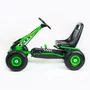 Kart cu pedale, Baby Mix, Go-Razor, Roti gonflabile, Ergonomic, Scaun jos in stil sport, Volan sport si frana de mana pe ambele roti din spate, 3-8 ani, Green - 7