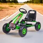 Kart cu pedale, Baby Mix, Go-Razor, Roti gonflabile, Ergonomic, Scaun jos in stil sport, Volan sport si frana de mana pe ambele roti din spate, 3-8 ani, Green - 6
