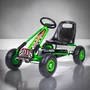 Kart cu pedale, Baby Mix, Go-Razor, Roti gonflabile, Ergonomic, Scaun jos in stil sport, Volan sport si frana de mana pe ambele roti din spate, 3-8 ani, Green - 4