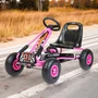 Kart cu pedale, Baby Mix, Go-Razor, Roti gonflabile, Ergonomic, Scaun jos in stil sport, Volan sport si frana de mana pe ambele roti din spate, 3-8 ani, Pink - 6