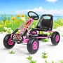 Kart cu pedale, Baby Mix, Go-Razor, Roti gonflabile, Ergonomic, Scaun jos in stil sport, Volan sport si frana de mana pe ambele roti din spate, 3-8 ani, Pink - 5