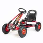 Kart cu pedale, Baby Mix, Go-Razor, Roti gonflabile, Ergonomic, Scaun jos in stil sport, Volan sport si frana de mana pe ambele roti din spate, 3-8 ani, Red - 1