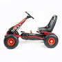 Kart cu pedale, Baby Mix, Go-Razor, Roti gonflabile, Ergonomic, Scaun jos in stil sport, Volan sport si frana de mana pe ambele roti din spate, 3-8 ani, Red - 7