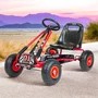 Kart cu pedale, Baby Mix, Go-Razor, Roti gonflabile, Ergonomic, Scaun jos in stil sport, Volan sport si frana de mana pe ambele roti din spate, 3-8 ani, Red - 3