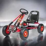 Kart cu pedale, Baby Mix, Go-Razor, Roti gonflabile, Ergonomic, Scaun jos in stil sport, Volan sport si frana de mana pe ambele roti din spate, 3-8 ani, Red - 4