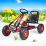 Kart cu pedale, Baby Mix, Go-Razor, Roti gonflabile, Ergonomic, Scaun jos in stil sport, Volan sport si frana de mana pe ambele roti din spate, 3-8 ani, Red - 5