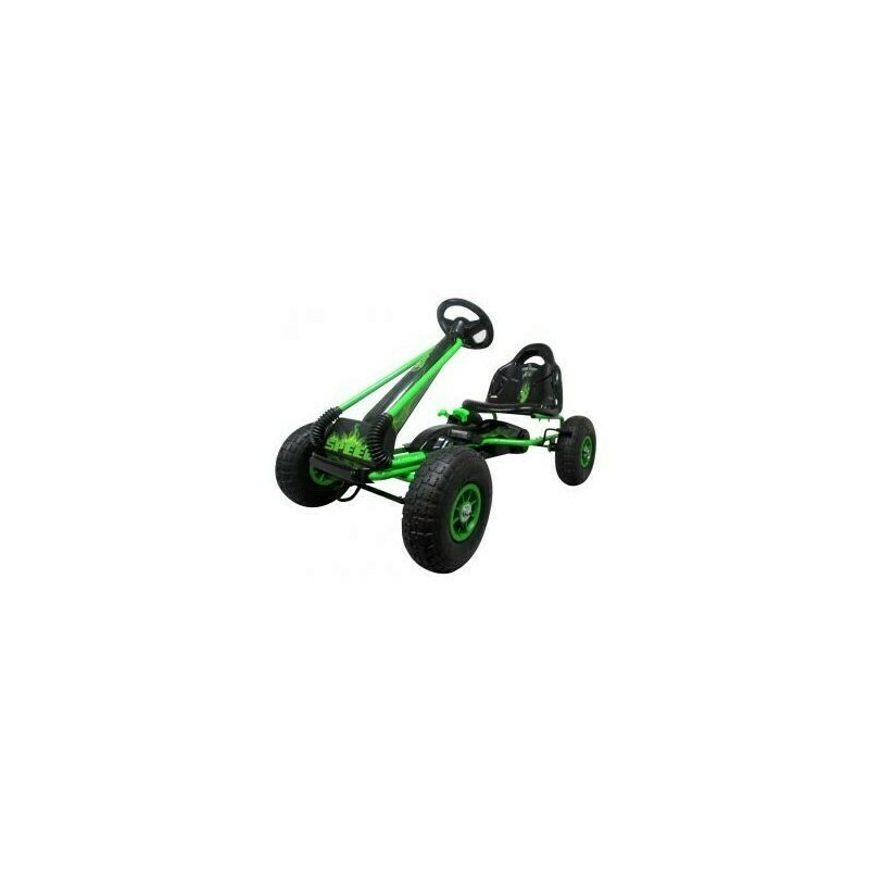R-Sport - Kart cu pedale Gokart, 3-6 Ani, roti pneumatice din cauciuc, frana de mana, G3 - Verde