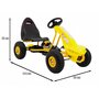 kart cu pedale si roti gonflabile, varsta 3 ani+, 114x59x63 cm, gokart champion - galben - 2