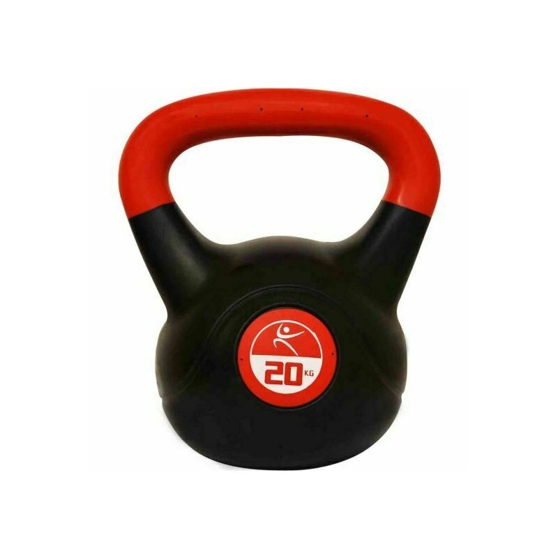 Dhs - gantera kettlebell 20kg, rosu-negru vinil