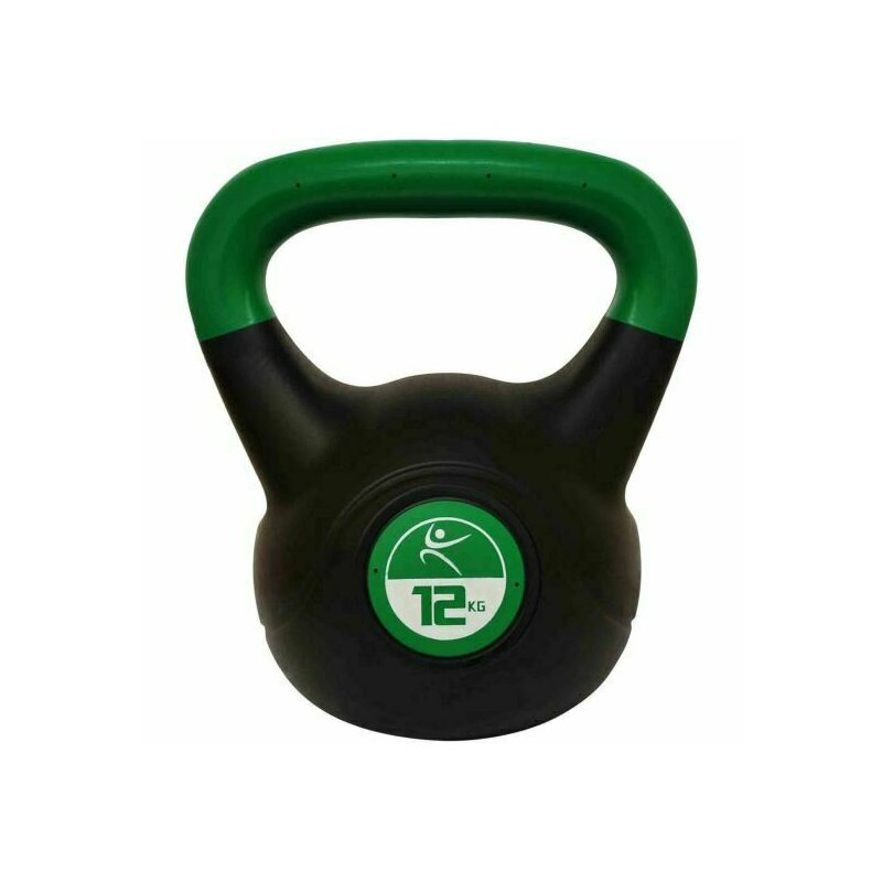 Dhs - Gantera kettlebell 12kg, verde-negru vinil