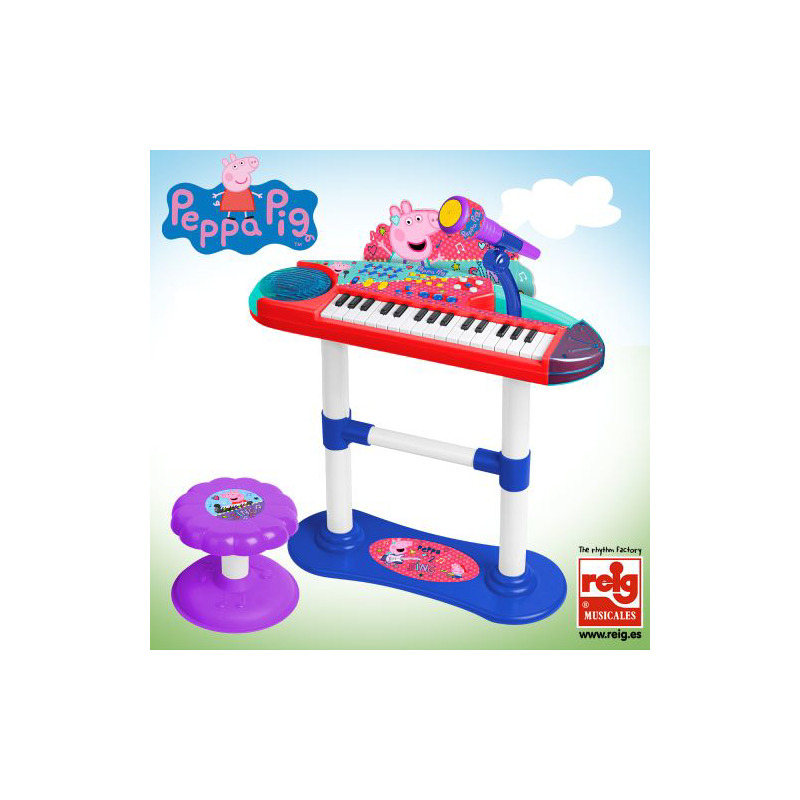 Keyboard electronic cu microfon si scaunel peppa pig
