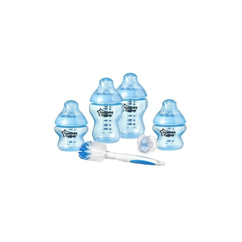 Tommee tippee - kit biberoane colorate nou nascut, albastru