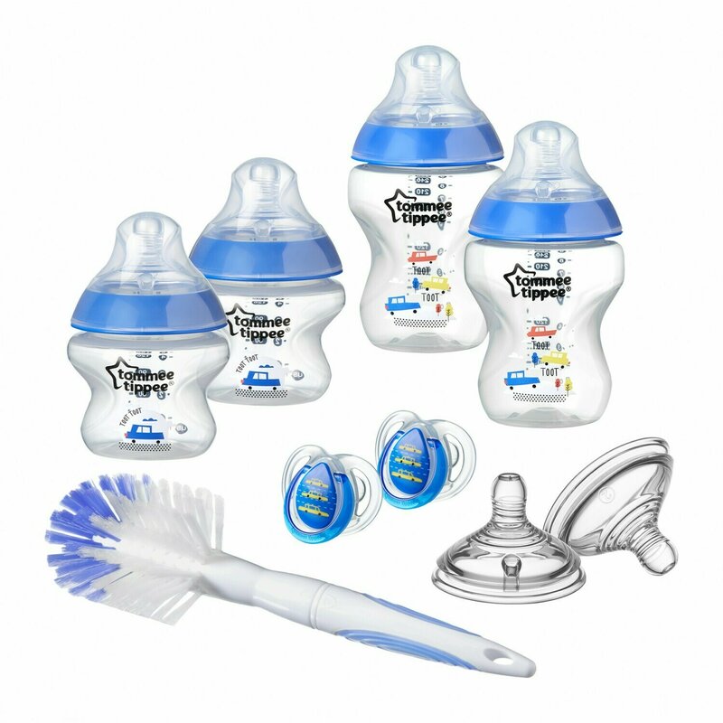 Tommee tippee - kit biberoane colorate nou nascut, baieti