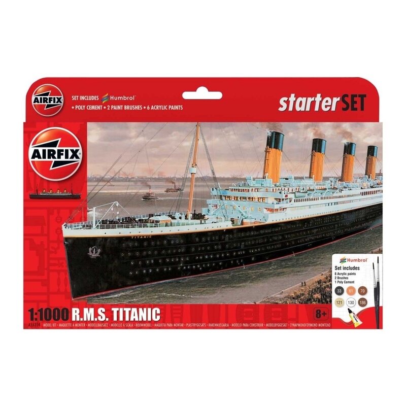 Airfix - kit constructie nava de croaziera r.m.s. titanic gift set, scara 1:400