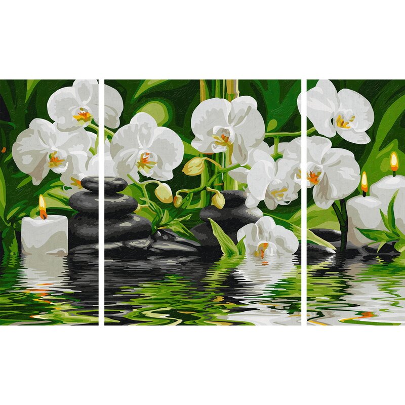 Simba - pictura pe numere o oaza spa , schipper , 3 tablouri, multicolor